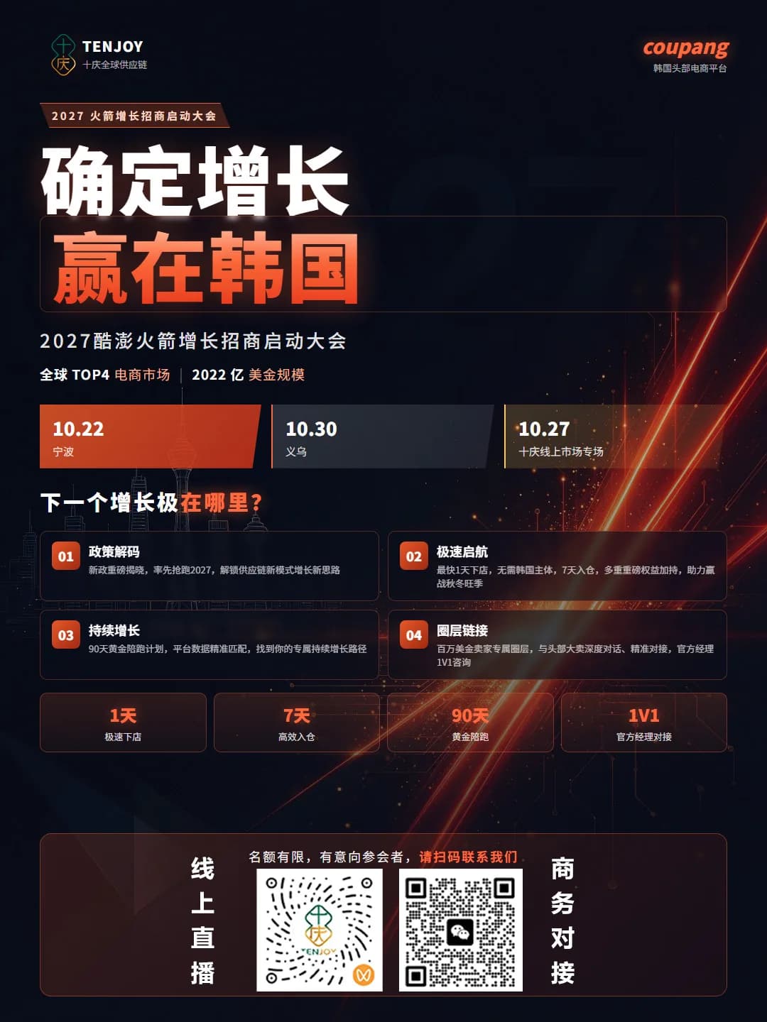 大会主视觉 · 10.22 宁波 / 10.30 义乌 / 10.27 十庆线上专场