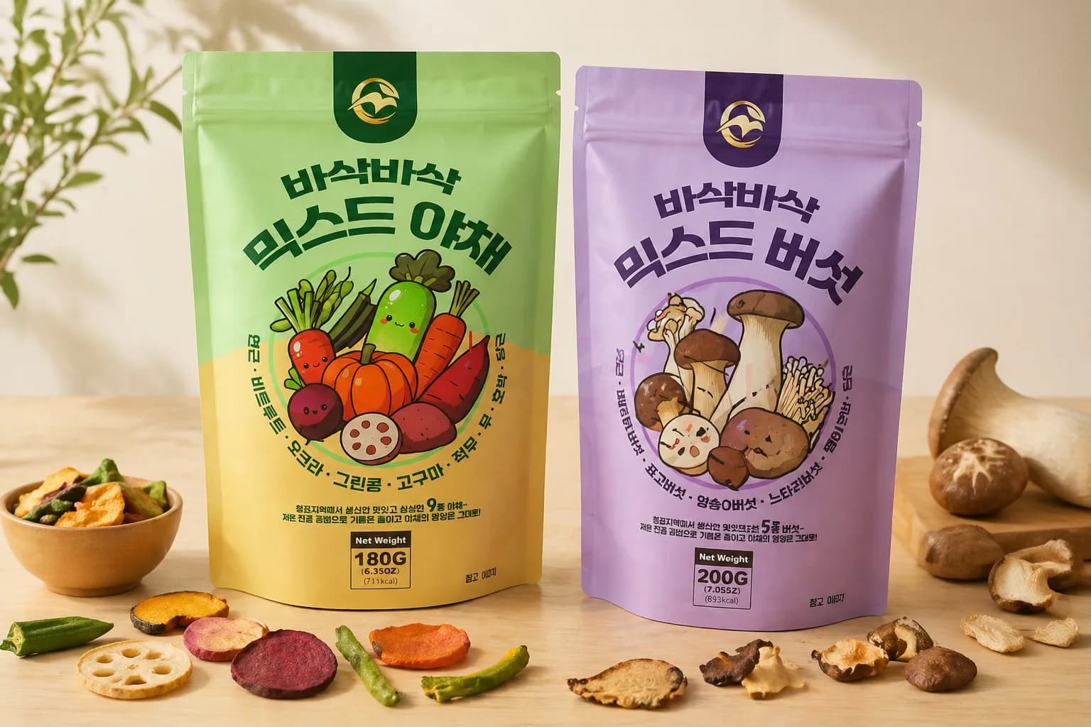 韩式包装蔬菜脆与混合菇脆,热销韩国与日本市场